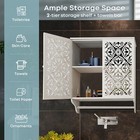 Over Toilet Storage Bathroom Shelves Wall Mounted 2 Tier Space Saver W  Doors