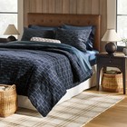 3pc Full queen Woven Grid Comforter Set Navy Blue - Threshold Designed With