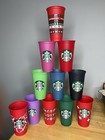 Set Of 11 Starbucks Cups Tumblers Reusable Grande 16 Oz  Hot Cold No Lids See