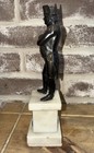 Antique Bronze Napoleon Bonaparte French Empire Figure On Tiered Alabaster Base