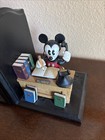 Figi Graphics Disney Mickey Minnie Mouse Office Working At Desk Bookends Set