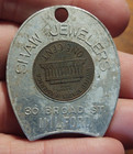 Encased Penny   Good Luck Token 1963 Shaw Jewelers Milford  Ct