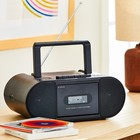 Onn Portable Cd   Cassette Boombox Bluetooth Am fm Headphone Jack  100135464    
