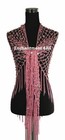Exotic Crochet Net Sequins Belly Dance Hip Scarf  Pink