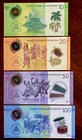 Nicaragua 10 20 50 100 Cordobas 2019-2021 Unc Polymer Banknotes -lot Of 4-