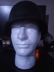 Black Military Surplus Steel Helmet W  Front Shield Decal - Militaria Theme