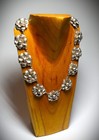 Vintage Mid Century Mexico Silver Floral Statement Necklace 104g Sterling 925