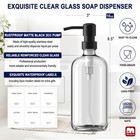 Gmisun Glass Soap Dispenser With Pump  2 Pack Clear Bathroom Hand Soap Dispen   