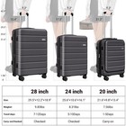 Keytang Smileline Lightweight Hardside Luggage 3 Piece Set bonus Makeup Bag grey