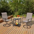 Outdoor Patio Swivel Chairs  Rocker Dining Chairs With Metal Frame For Lawn Deck
