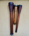 3 Antique Industrial Wood Textile Mill Spools Bobbins