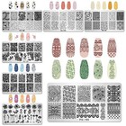  Nail Stamper Kit 7pcs Nail Stamping Plates Geometric Mandala Flower Style C