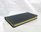 Leather  Address Book Pocket Size 3x6 Graphic Image Navy Blue