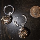 Sterling Silver   Gold Tone Filigree Earrings Made With Swarovski Crystals 
