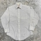 Vintage Sears Perma Prest Shirt Mens 15 5 34 35 White Stripe Dress 70s Korea