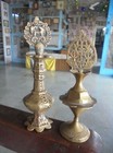 3 Pc Vintage Brass Inlay Engraved Different Handcrafted Black Eye Powder Bottles