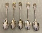 Antique European 800 Silver Griffin Spoon Set 5 Lion Pax Demitasse 4-3 8 