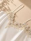Vintage Intimo Amore Ivory  Lace Full Slip Xl Adjustable Straps Beaded Accents