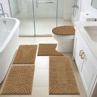 Bathroom Rugs Sets 5 Pcs Bath Mats With Toilet Lid Cover   U-shaped Contour Rug