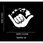 Shaka Hand With Hawaiian Islands White Auto Window Decal