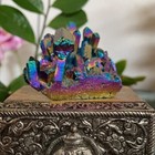 Natural Rainbow Aura Angel Titanium Quartz Crystal Point Cluster Geode Specimens