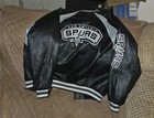 Vintage San Antonio Spurs Leather Jacket Xxl Silver And Black
