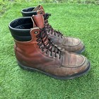 Vintage Red Wing 404 Leather Moc Toe Super Sole Work Boots 11d Usa Distressed