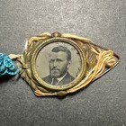 Antique Ulysses S Grant Presidential Campaign Ferrotype Tintype Tassel Lapel Pin