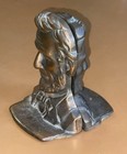 Abraham Lincoln Bookends Cast Iron With Bronze Finish 6  Felt Bottom Heavy 4lb