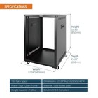 Tecmojo 15u Portable Rolling Network Rack  4-post 15u square Hole  Black