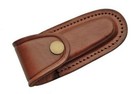 New Pocket Knife Sheath Belt Brown Leather - Fits 4in  Folding Blade Knives