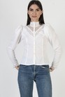 Vintage Gunne Sax Blouse White Victorian Edwardian Lace Top Prairie Boho Tunic
