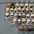 Vintage Thimble Collection Lot 54 Souvenir Sewing Thimbles Bells Mixed Travel