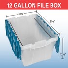 Akro-mils Keepbox 12 Gal Plastic Storage Bin  Stackable Tote W  Lid  Clear blue