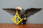Antique Freemason Masonic Lodge Cast Iron Eagle Fraternal Sign Vintage Rare