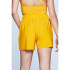Jo   Jax Size Xsa Adult Dance Tangerine Shorts Yoga Jazz Yellow Scalloped Hem