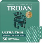 Trojan Ultra Thin Condoms For Ultra Sensitivity  Lubricated  36 Count Pack