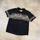 Vintage Y2k Paradise Found Chopper Button Up Hawaiian Tee Shirt Large Biker 