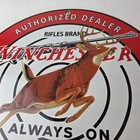 Vintage Winchester Sign - Rifles   Shotguns Firearms Gas Pump Porcelain Sign