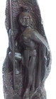 Vintage Coco Joe   s Hawaii King Kamehameha Lava Statue 60s  11    Tiki Spear Figure