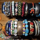Huge Lot Of 95  Vintage Bracelets Bangles Silver Gold Tone Glass Gemstone 4 6lbs
