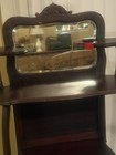 Rare Antique 1900   s  Victorian Mahogany   tag  re 4 Tier Shelf With Beveled Mirror