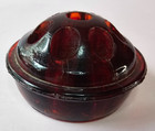 Vintage Glass Red Flower Frog