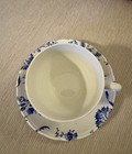 Vintage Royal Tunstall Wild Flower Blue Teacup Saucer Set Staffordshire England