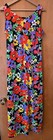 C  1970s Vintage Hippie Era Slinky Bright Floral Long Dress   Jacket W tags Nos
