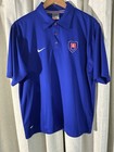 Nike Bauer Slovakia National Hockey Team Polo Shirt Mens M Blue Crest Rare