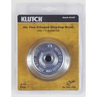 Klutch Crimped Fine Wire Cup Brush  4in   5 8in  Arbor  8500 Rpm