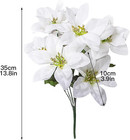 4 Pcs Artificial Poinsettia Bushes  Faux 7 Heads Silk Poinsettia Artificial Chri