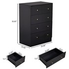 5 Drawer Chest Dresser - Black Tall Anti-tip Bedroom Bedside Nightstand Cabinet