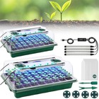 Seed Starter Tray With Grow Light  2 Packs 80 Cells Seed Starting Kit  Reusable